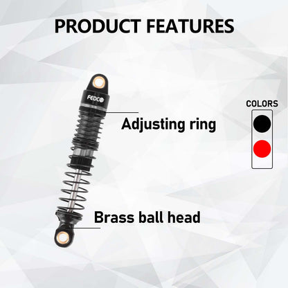 FEDCO DSS18 Shocks 59MM Dual Spring Oil-Filled Shock Absorber CNC Long Threaded Oil Damper For TRX4M Upgrades 1/18 RC Crawler