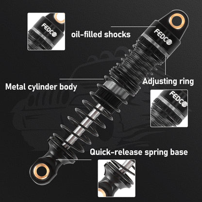 FEDCO DSS18 Shocks 59MM Dual Spring Oil-Filled Shock Absorber CNC Long Threaded Oil Damper For TRX4M Upgrades 1/18 RC Crawler