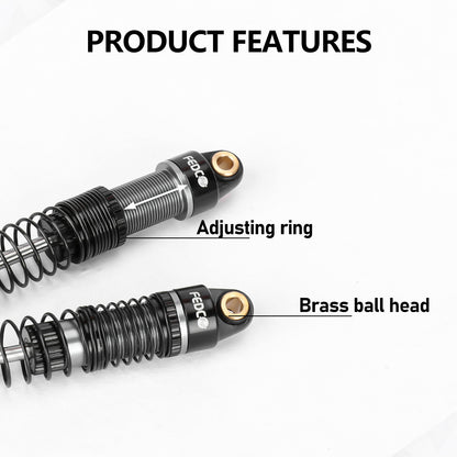 FEDCO DSS18 Shocks 59MM Dual Spring Oil-Filled Shock Absorber CNC Long Threaded Oil Damper For TRX4M Upgrades 1/18 RC Crawler