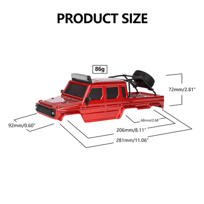 FEDCO SCX24 Half Truck Hard Body Shell 6×6 Kit for Axial SCX24 Upgrades 1/24 RC Crawler