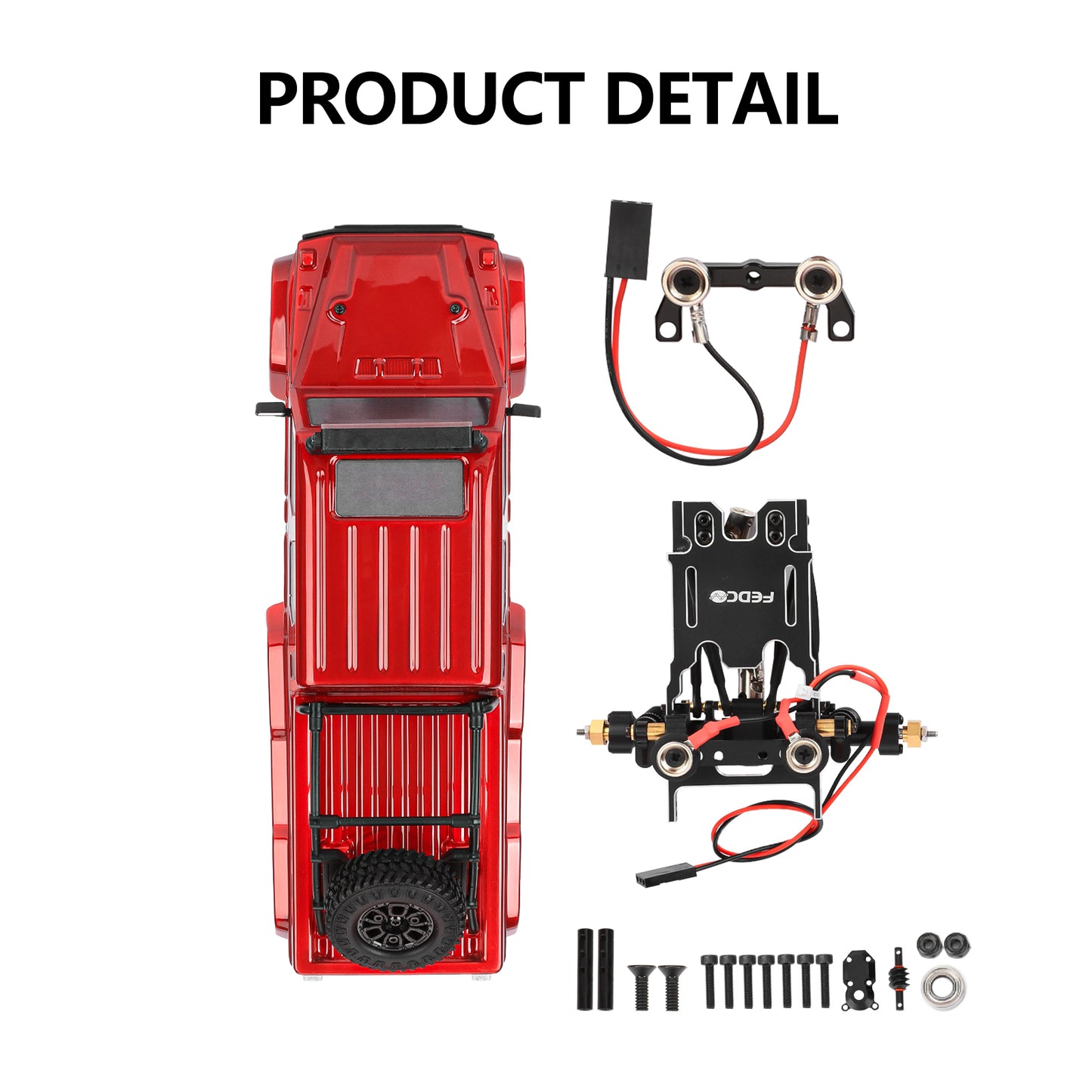 FEDCO SCX24 Half Truck Hard Body Shell 6×6 Kit for Axial SCX24 Upgrades 1/24 RC Crawler