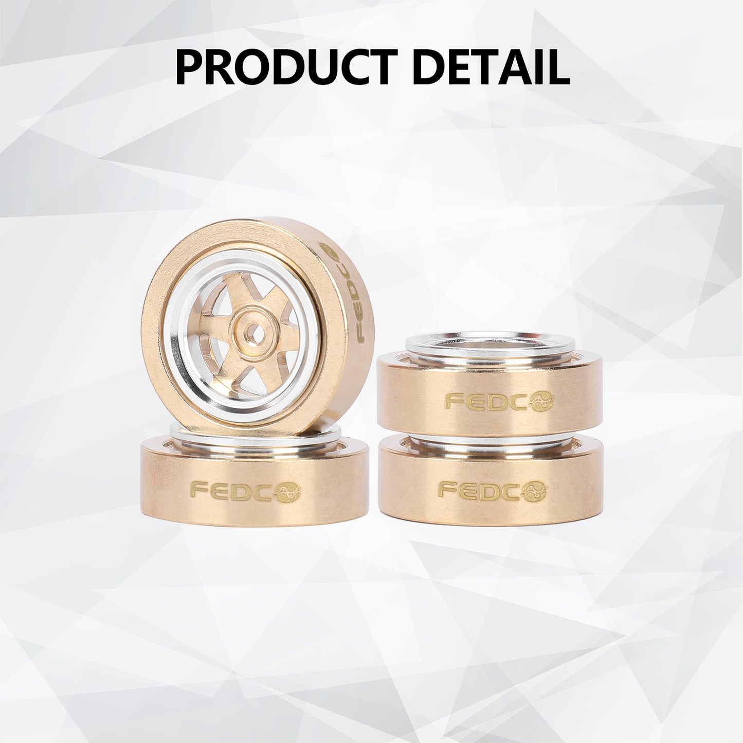 FEDCO SCX30 Wheels Brass Wheel Rims For SCX30 Upgrades 1/30 RC Crawler