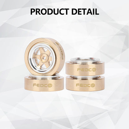 FEDCO SCX30 Wheels Brass Wheel Rims For SCX30 Upgrades 1/30 RC Crawler