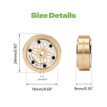 FEDCO SCX30 Wheels Brass Wheel Rims For SCX30 Upgrades 1/30 RC Crawler