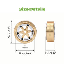 FEDCO SCX30 Wheels Brass Wheel Rims for SCX30 Upgrades 1/30 RC Crawler