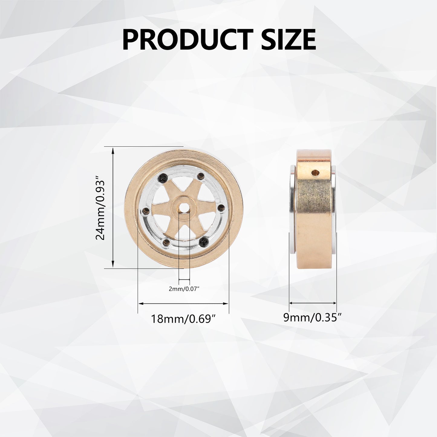 FEDCO SCX30 Wheels Brass Wheel Rims For SCX30 Upgrades 1/30 RC Crawler