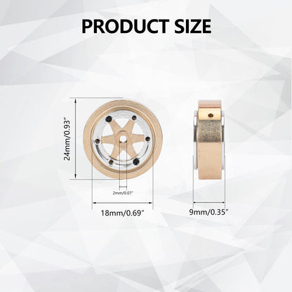 FEDCO SCX30 Wheels Brass Wheel Rims For SCX30 Upgrades 1/30 RC Crawler