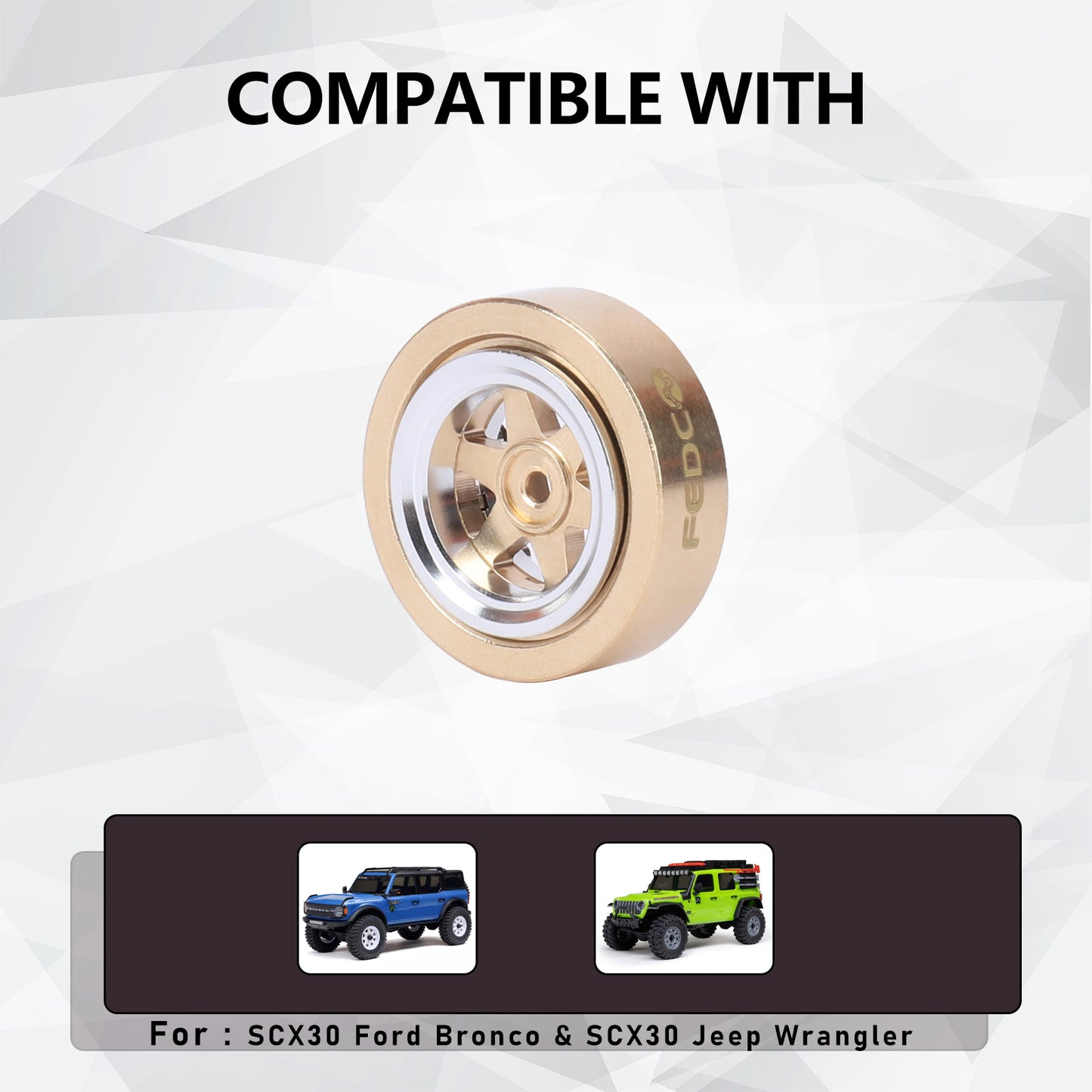 FEDCO SCX30 Wheels Brass Wheel Rims For SCX30 Upgrades 1/30 RC Crawler