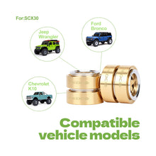 FEDCO SCX30 Wheels Brass Wheel Rims for SCX30 Upgrades 1/30 RC Crawler