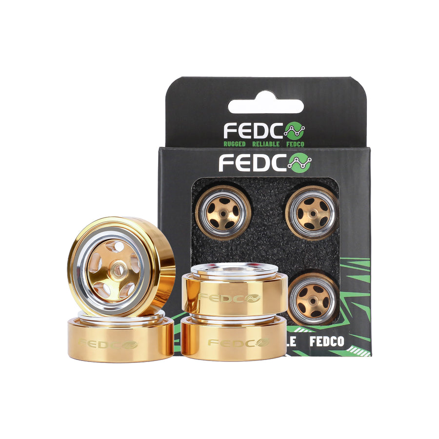 FEDCO SCX30 Brass Wheel Rims CNC Beadlock Wheels for SCX30 Upgrades