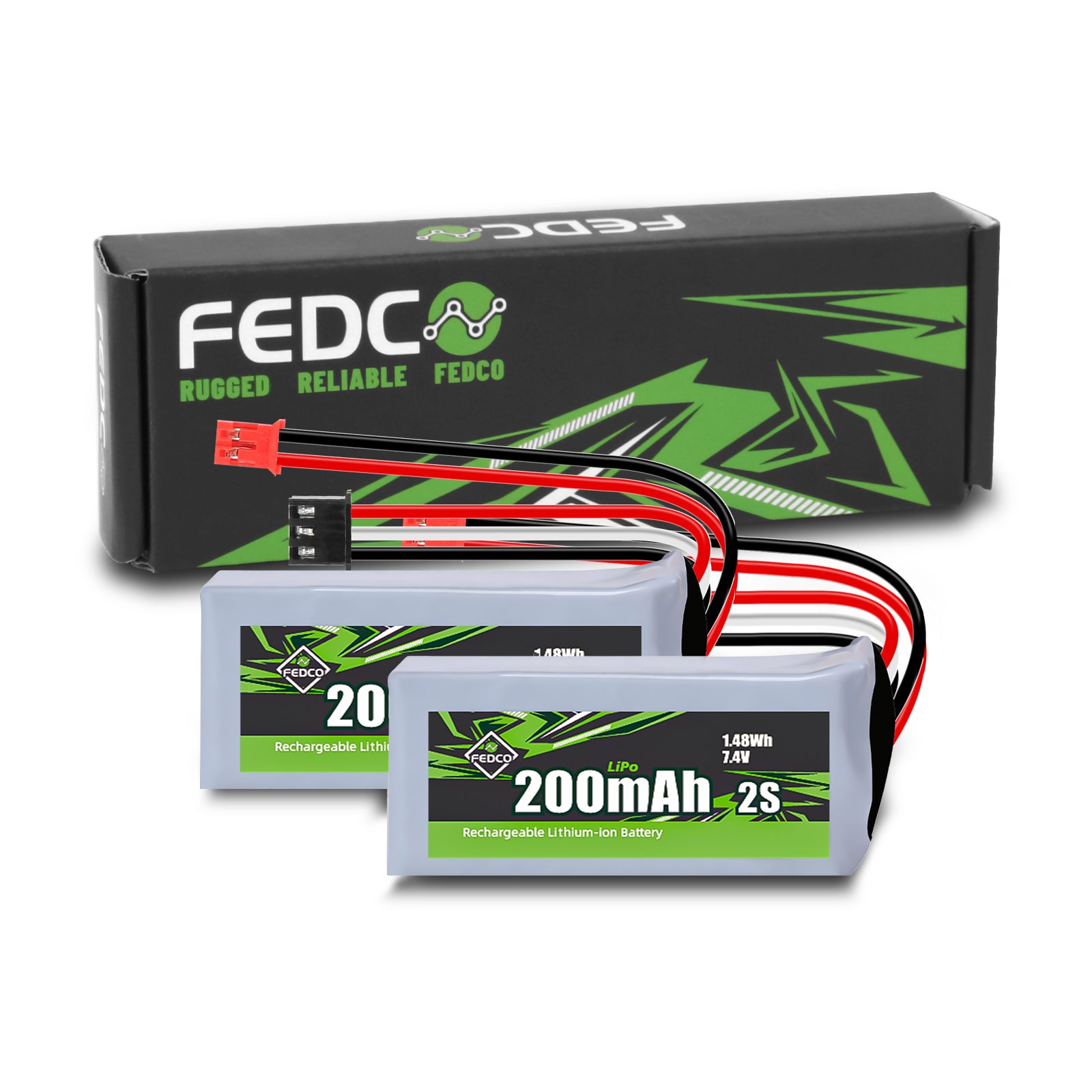 FEDCO SCX30 Battery 7.4V 200mAh 2S Lipo Battery Rechargeable RC Battery