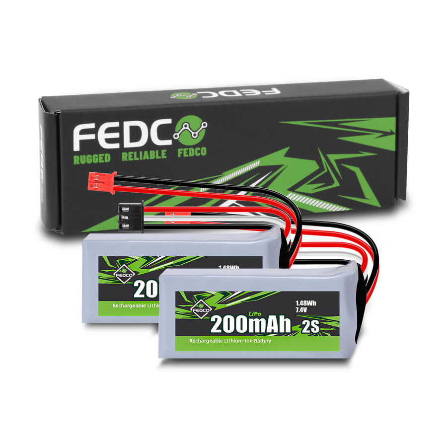 FEDCO SCX30 Battery 7.4V 200mAh 2S Lipo Battery Rechargeable RC Battery