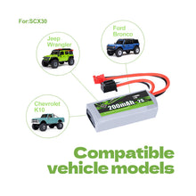 FEDCO SCX30 Battery 7.4V 200mAh 2S Lipo Battery Rechargeable RC Battery