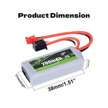 FEDCO SCX30 Battery 7.4V 200mAh 2S Lipo Battery Rechargeable RC Battery