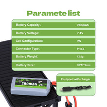 FEDCO SCX30 Battery 7.4V 200mAh 2S Lipo Battery Rechargeable RC Battery