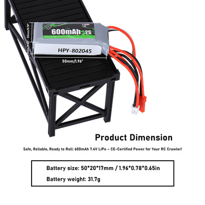 7.4V Lipos 2S 360mAh Rechargeable Mini Lithium Battery Fit for 1/24 1/18 RC Car RC Truck Power Airplane