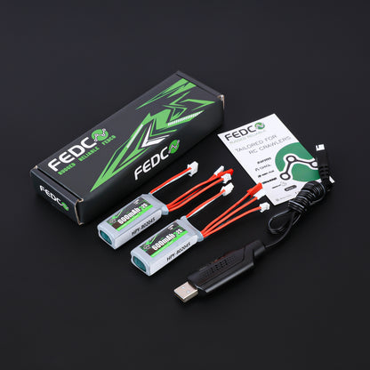 7.4V Lipos 2S 360mAh Rechargeable Mini Lithium Battery Fit for 1/24 1/18 RC Car RC Truck Power Airplane