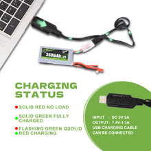 FEDCO SCX24 Battery 7.4V Lipos 2S 360mAh Rechargeable lipo Battery