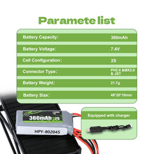FEDCO SCX24 Battery 7.4V Lipos 2S 360mAh Rechargeable lipo Battery