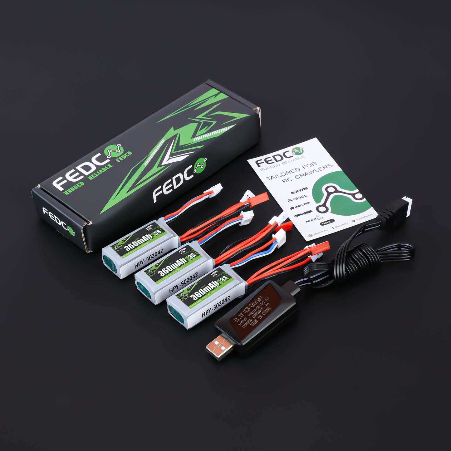 3S Lipo Battery 11.1V 360mAh Rechargeable RC Battery JST&MJ&PH2.0&MX2.0 Plug Connector for 1/18 1/24 RC Car RC Truck and RC Drone