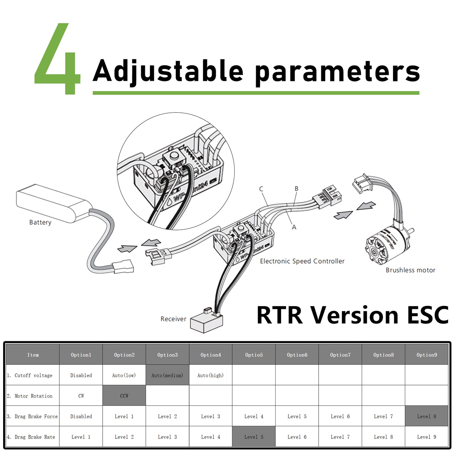 SCX24 Motor and Transmission with Hobbywing QUICRUN Outer-1621SL 3500KV Brushless Motor Upgrade for Axial SCX24 Upgrades 1/24 RC Crawler