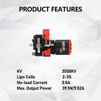 SCX24 Motor and Transmission with Hobbywing QUICRUN Outer-1621SL 3500KV Brushless Motor Upgrade for Axial SCX24 Upgrades 1/24 RC Crawler