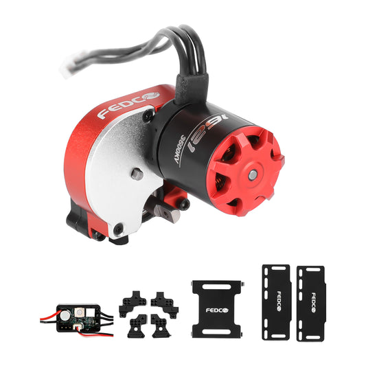 SCX24 Brushless Motor and ESC Combo Hobbywing QUICRUN Outer-1621SL Motor with Shock Mount,Receiver Plate,Battery Tray for Axial SCX24 Upgrades 1/24 RC Crawler,RTR Version