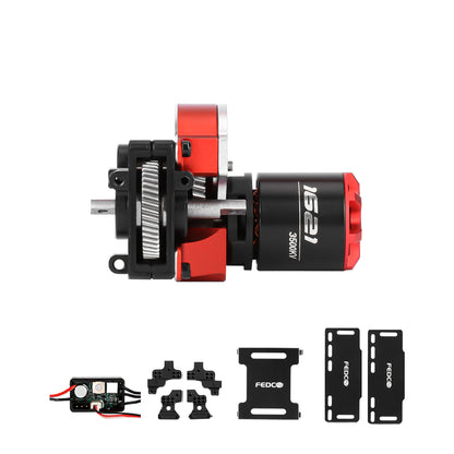 SCX24 Brushless Motor and ESC Combo Hobbywing QUICRUN Outer-1621SL Motor with Shock Mount,Receiver Plate,Battery Tray for Axial SCX24 Upgrades 1/24 RC Crawler,RTR Version