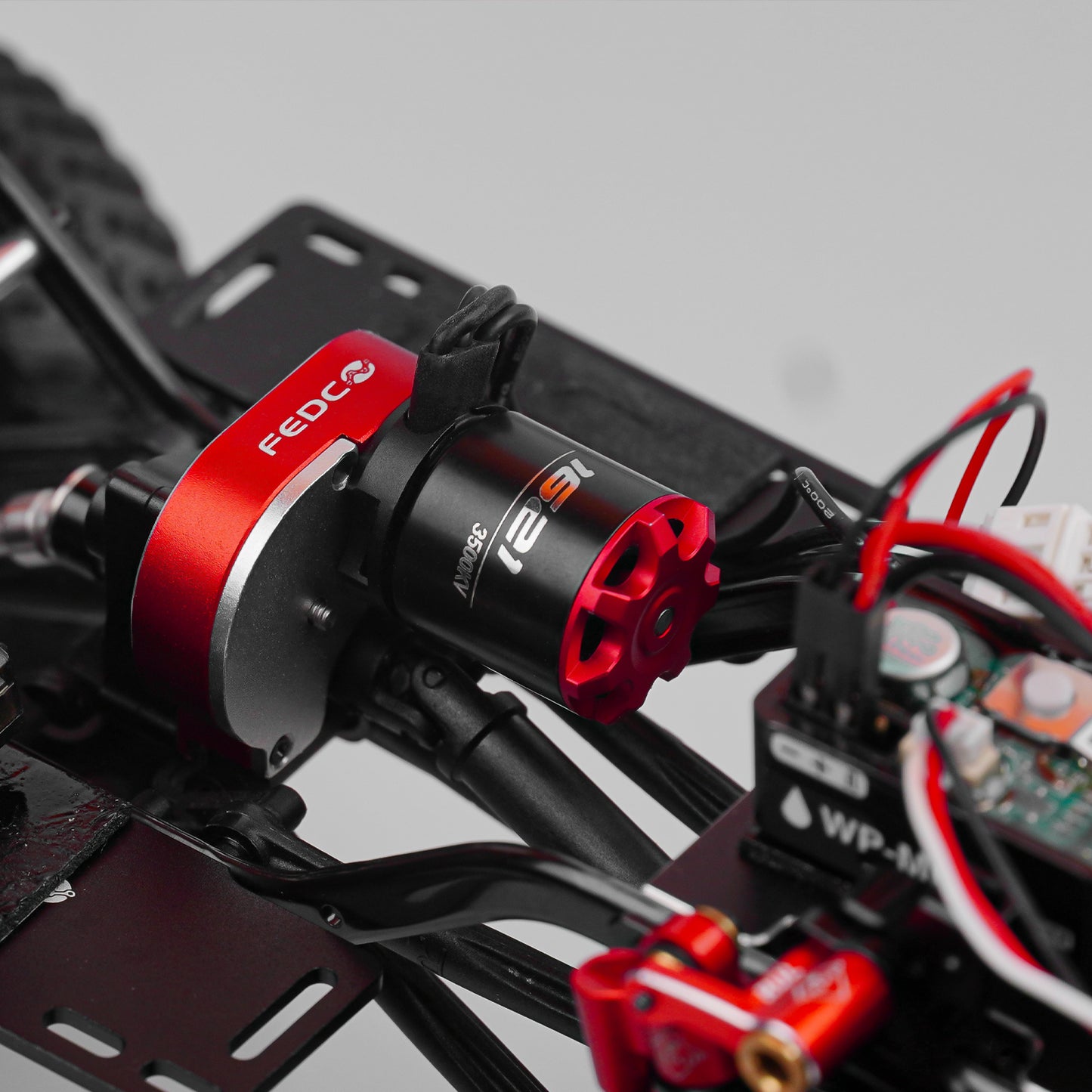 SCX24 Brushless Motor and ESC Combo Hobbywing QUICRUN Outer-1621SL Motor with Shock Mount,Receiver Plate,Battery Tray for Axial SCX24 Upgrades 1/24 RC Crawler,RTR Version