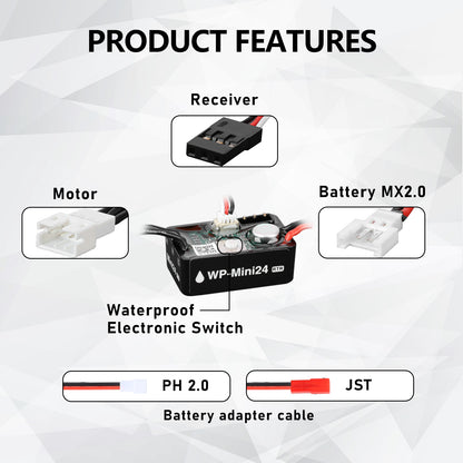 SCX24 Motor Upgrade 2-Speed Transmission with 3500KV Brushless Motor and ESC Combo with Transmission Mount,Side Plate,Shock Mount,Receiver Tray for SCX24 Upgrades 1/24 RC Crawler,RTR Version