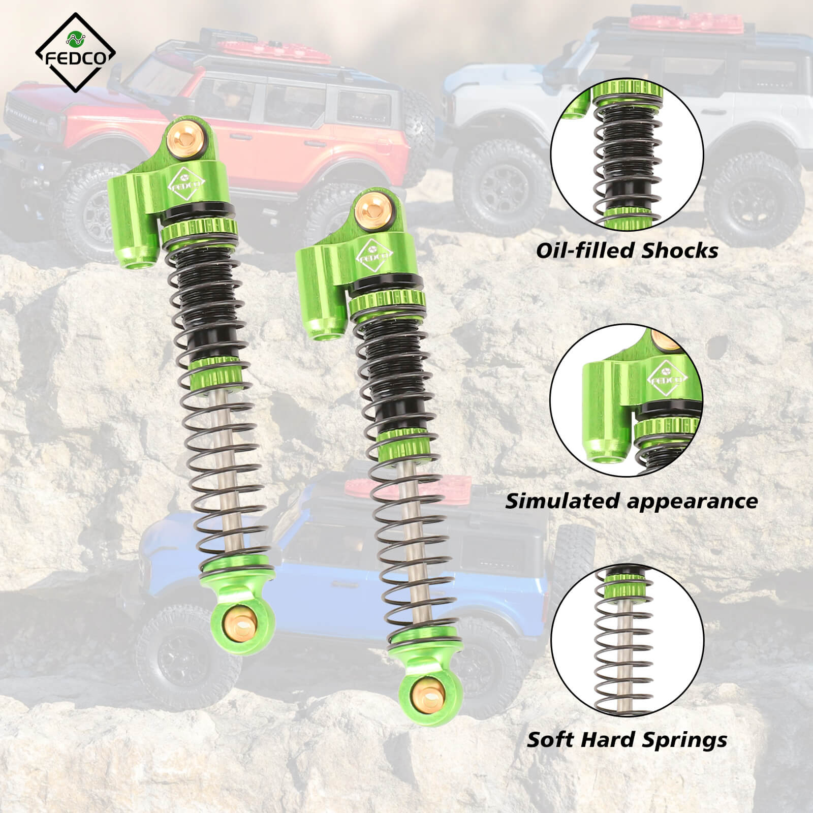 FEDCO AX24 57MM RC Shocks 1/24 Upgrade Parts - FEDCO