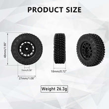 FEDCO FCX24 Wheels and Tires 1.0 Beadlock Wheels 50MM Soft Sticky Tires with Brass Counterweight Ring for FMS FCX24M FCX24 Upgrades 1/24 RC Crawler - FEDCO