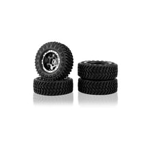 FEDCO FCX24 Wheels and Tires 1.0 Beadlock Wheels 50MM Soft Sticky Tires with Brass Counterweight Ring for FMS FCX24M FCX24 Upgrades 1/24 RC Crawler - FEDCO