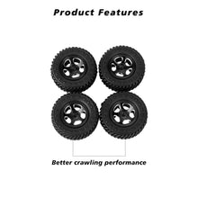 FEDCO FCX24 Wheels and Tires 1.0 Beadlock Wheels 50MM Soft Sticky Tires with Brass Counterweight Ring for FMS FCX24M FCX24 Upgrades 1/24 RC Crawler - FEDCO