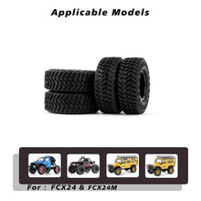 FEDCO FCX24 Wheels and Tires 1.0 Beadlock Wheels 50MM Soft Sticky Tires with Brass Counterweight Ring for FMS FCX24M FCX24 Upgrades 1/24 RC Crawler - FEDCO
