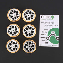 FEDCO HobbyPlus CR18P Wheels 1.3 Beadlock Wheel Rims 1.2 Inch Aluminum With Brass Counterweight For HobbyPlus Arktos 6x6 CR18P upgrades 1/18 RC Crawler - FEDCO