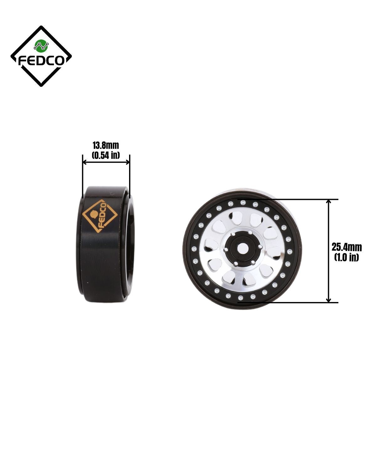 FEDCO SCX24 1.0 Beadlock Wheels 1/24 RC Upgrades - FEDCO