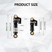 FEDCO SCX24 38mm Oil - Filled Shocks - CNC Aluminum Threaded Shock Absorber For Axial SCX24 Upgrade Parts 1/24 RC Crawlers - FEDCO