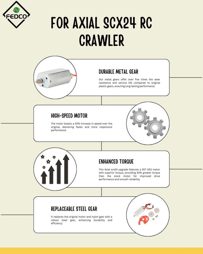 FEDCO SCX24 Brushed Motor 1/24 RC Upgrades - FEDCO