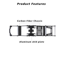FEDCO SCX24 LCG Chassis Body Shell RC Carbon Fibre Chassis Frame Body Shell Kit for Axial SCX24 C10 JLU Bronco Base Camp GX470 Upgrade Parts 1/24 RC Crawler - FEDCO