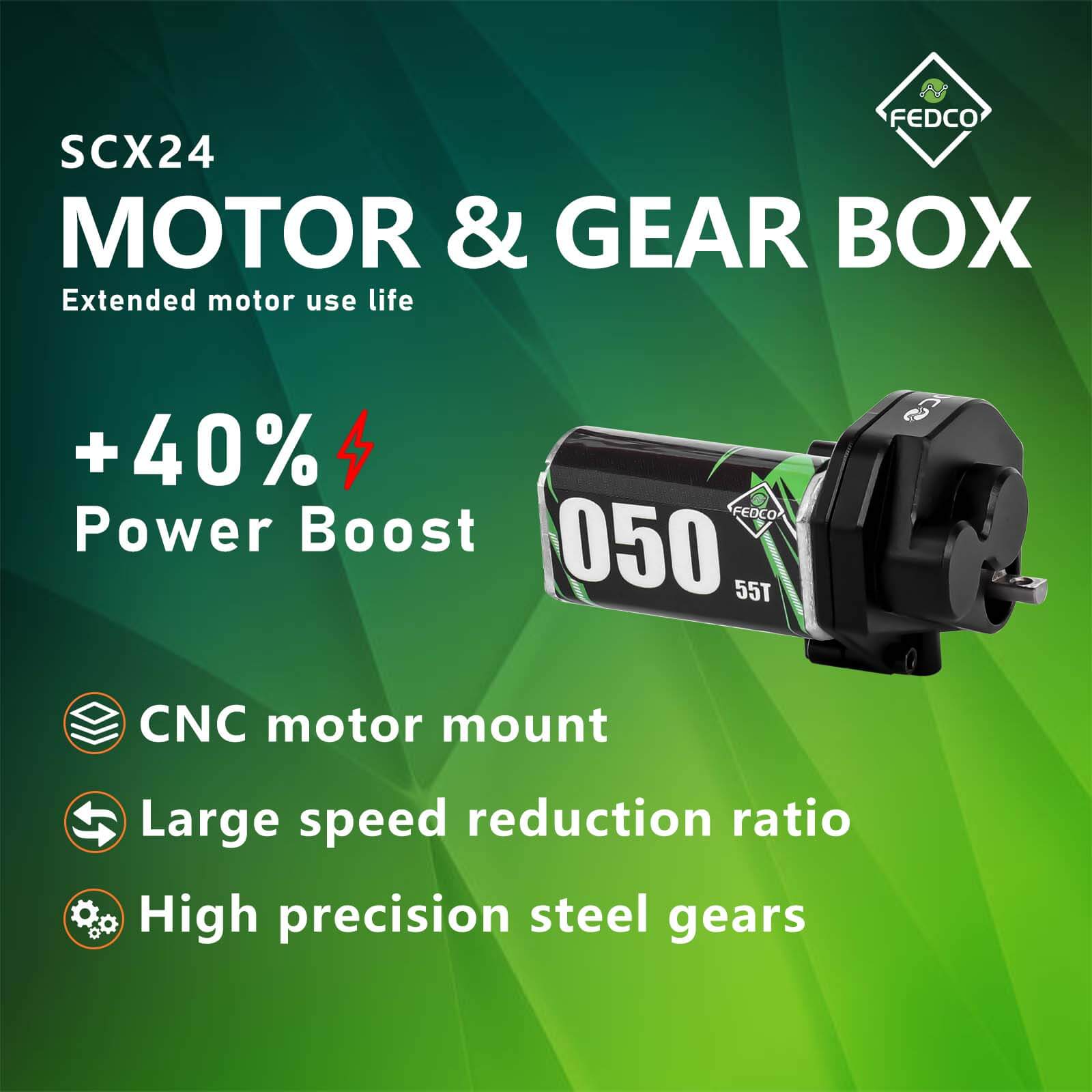 FEDCO SCX24 Motor and Transmission for Axial SCX24 Upgrades 1/24 RC Crawler - FEDCO