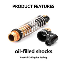 FEDCO SCX24 Oil - Filled Shocks 47mm Long Travel Shock Absorber, CNC Aluminum Threaded Oil Damper with Dual Spring & Brass Ball Head for Axial SCX24 Upgrades 1/24 RC Crawler - FEDCO