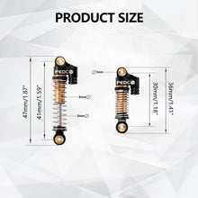 FEDCO SCX24 Oil - Filled Shocks 47mm Long Travel Shock Absorber, CNC Aluminum Threaded Oil Damper with Dual Spring & Brass Ball Head for Axial SCX24 Upgrades 1/24 RC Crawler - FEDCO