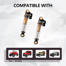 FEDCO SCX24 Oil - Filled Shocks 47mm Long Travel Shock Absorber, CNC Aluminum Threaded Oil Damper with Dual Spring & Brass Ball Head for Axial SCX24 Upgrades 1/24 RC Crawler - FEDCO