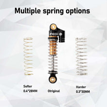 FEDCO SCX24 Oil - Filled Shocks 47mm Long Travel Shock Absorber, CNC Aluminum Threaded Oil Damper with Dual Spring & Brass Ball Head for Axial SCX24 Upgrades 1/24 RC Crawler - FEDCO