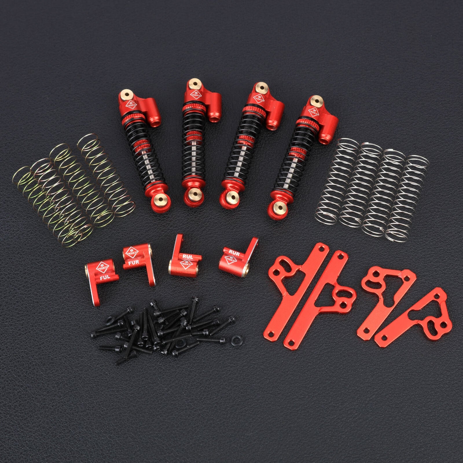 FEDCO SCX24 Shock Flex Blades With Shocks Absorber for Axial SCX24 Upgrade Parts 1/24 RC Crawler - FEDCO