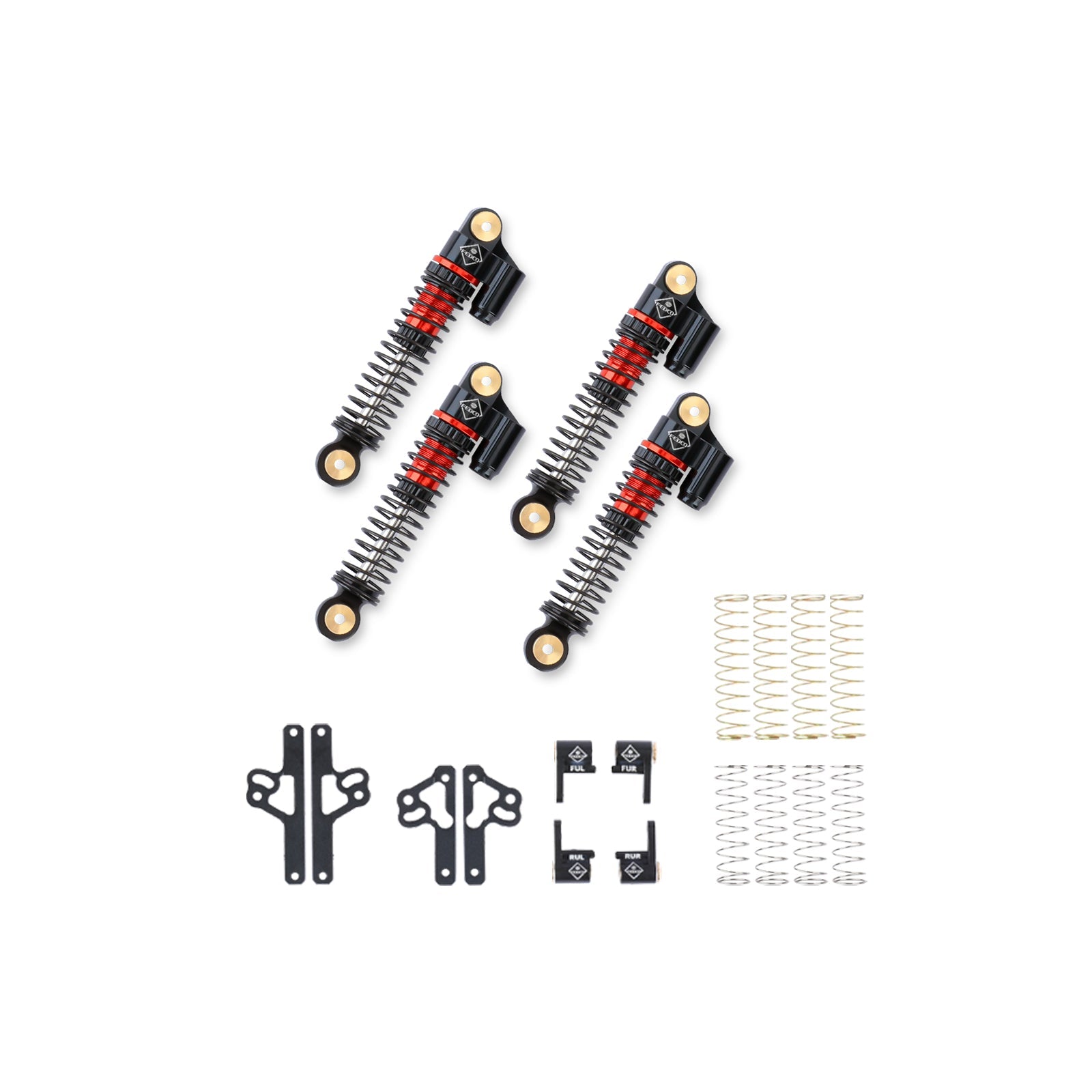 FEDCO SCX24 Shock Flex Blades With Shocks Absorber for Axial SCX24 Upgrade Parts 1/24 RC Crawler - FEDCO
