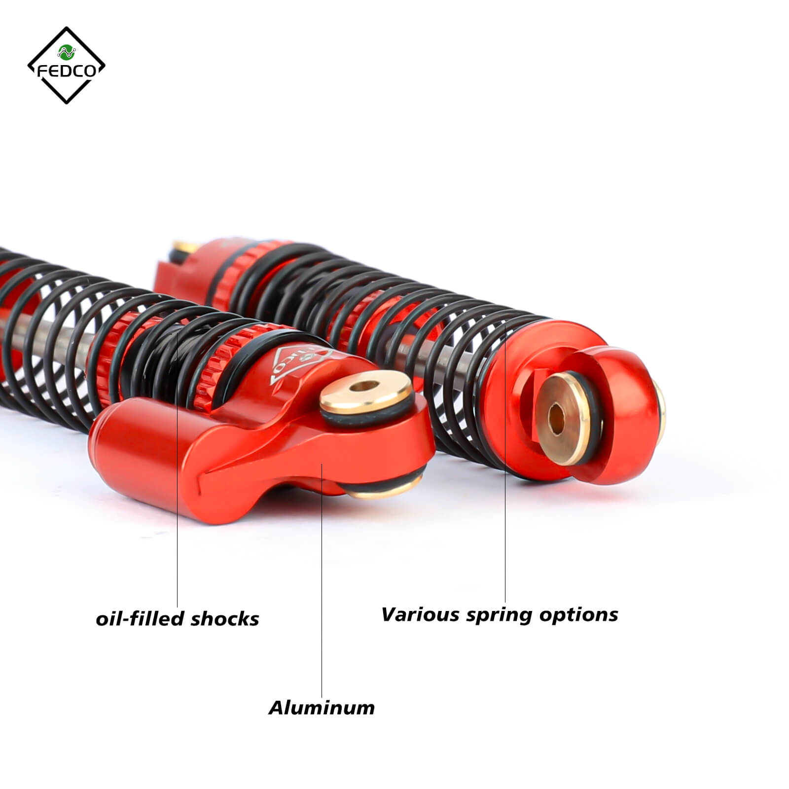 FEDCO SCX24 Shock Flex Blades With Shocks Absorber for Axial SCX24 Upgrade Parts 1/24 RC Crawler - FEDCO
