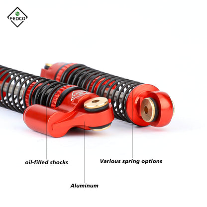 FEDCO SCX24 Shock Flex Blades With Shocks Absorber for Axial SCX24 Upgrade Parts 1/24 RC Crawler - FEDCO
