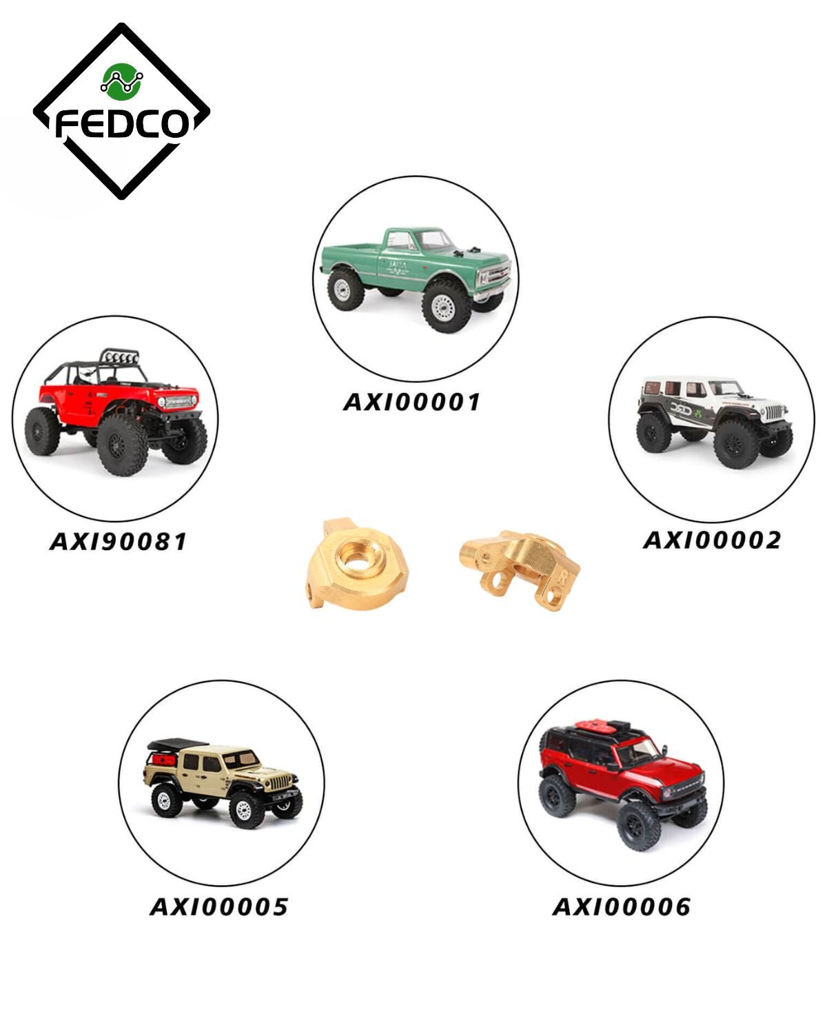 FEDCO SCX24 Steering Knuckles 1/24 RC Upgrade Parts - FEDCO